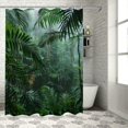 thumbnail image 1 of Orinice Trees Plants Rainforest Bathroom Decor Set with Hooks, Colorful Luxurious Graphic Print Polyester Fabric Fashion Shower Curtain, 100% Polyester Home Bathtubs Decoration Chic, 1 of 7