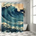 thumbnail image 1 of Orinice Wave Person Beach Bathroom Decor Set - Colorful Luxurious Graphic Print Polyester Fashion with Hooks, Chic Modern Shower Curtain Set 60x72, 1 of 7