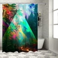 thumbnail image 1 of Orinice Rainbow Triangle Rainbow Light Forest Bathroom Decoration Set with Hooks, Luxury Graphic Print Stylish Shower Curtain Set, Chic Modern Bathroom Decoration, 1 of 7
