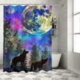 thumbnail image 1 of Orinice Wolfs Forest Full Moon Bathroom Decor Set with Hooks, Colorful Luxurious Graphic Print Polyester Fabric Fashion Shower Curtain, 100% Polyester Chic Modern Bathroom Decor, Multi-Size 36x72, 1 of 7
