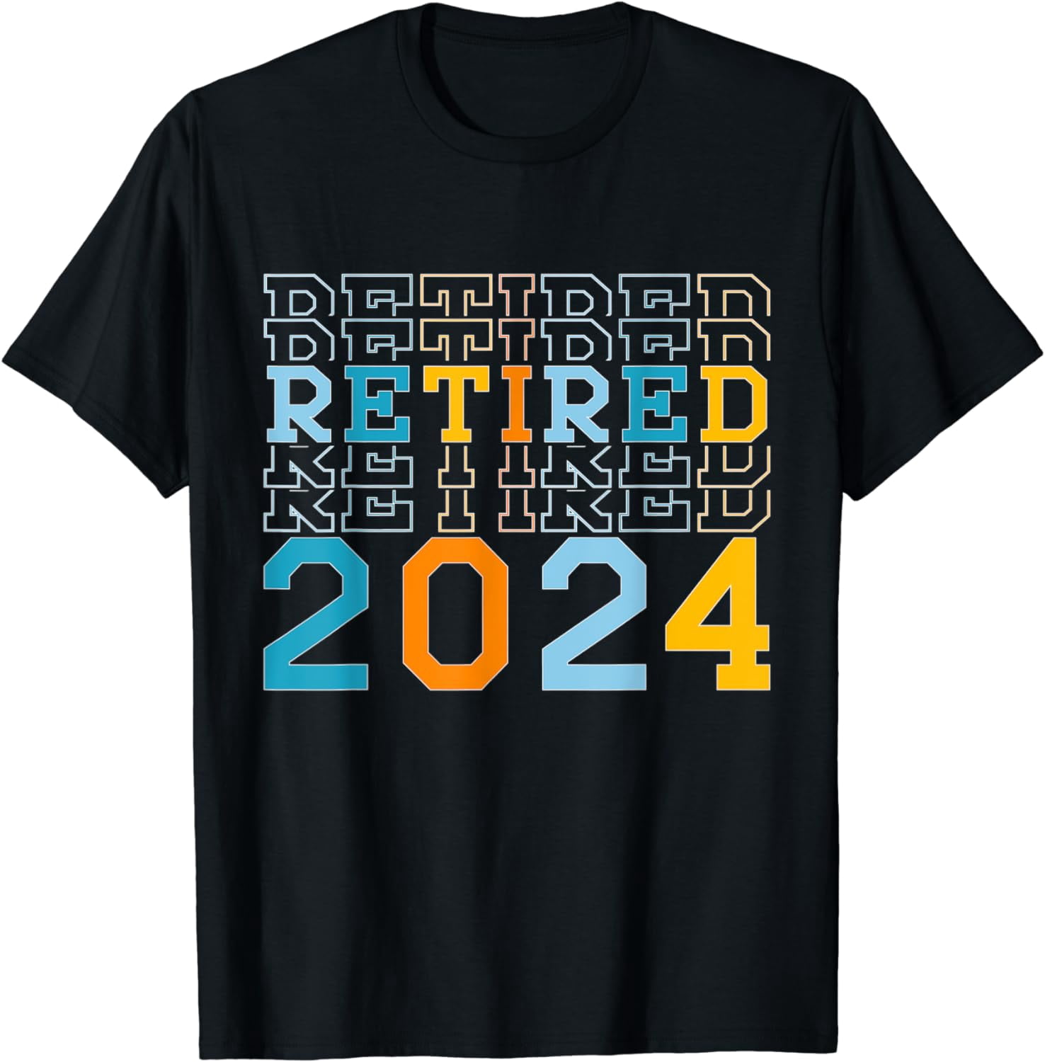 T-shirt Funny Retirement 2024 - Unisexe, Compte à Rebours Retraite, Tailles S à 3XL, 100% Coton