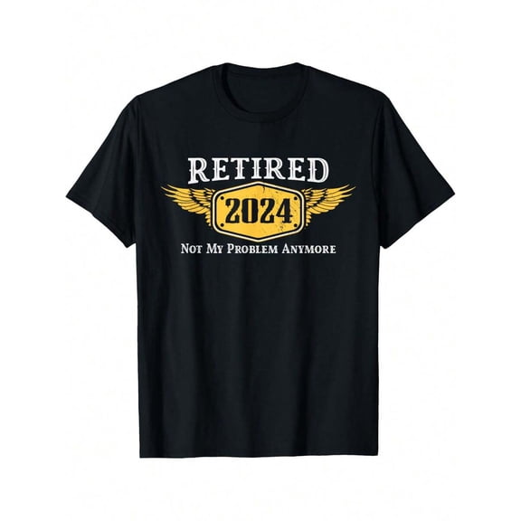 Retired 2024, Funny Retirement Phrase Gift Husband Black Casual Short Sleeve Men's Sport T-Shirt 220g