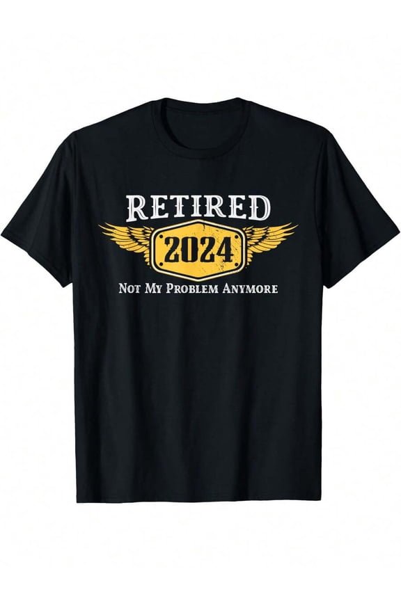 Retired 2024, Funny Retirement Phrase Gift Husband Black Casual Short Sleeve Men's Sport T-Shirt 220g