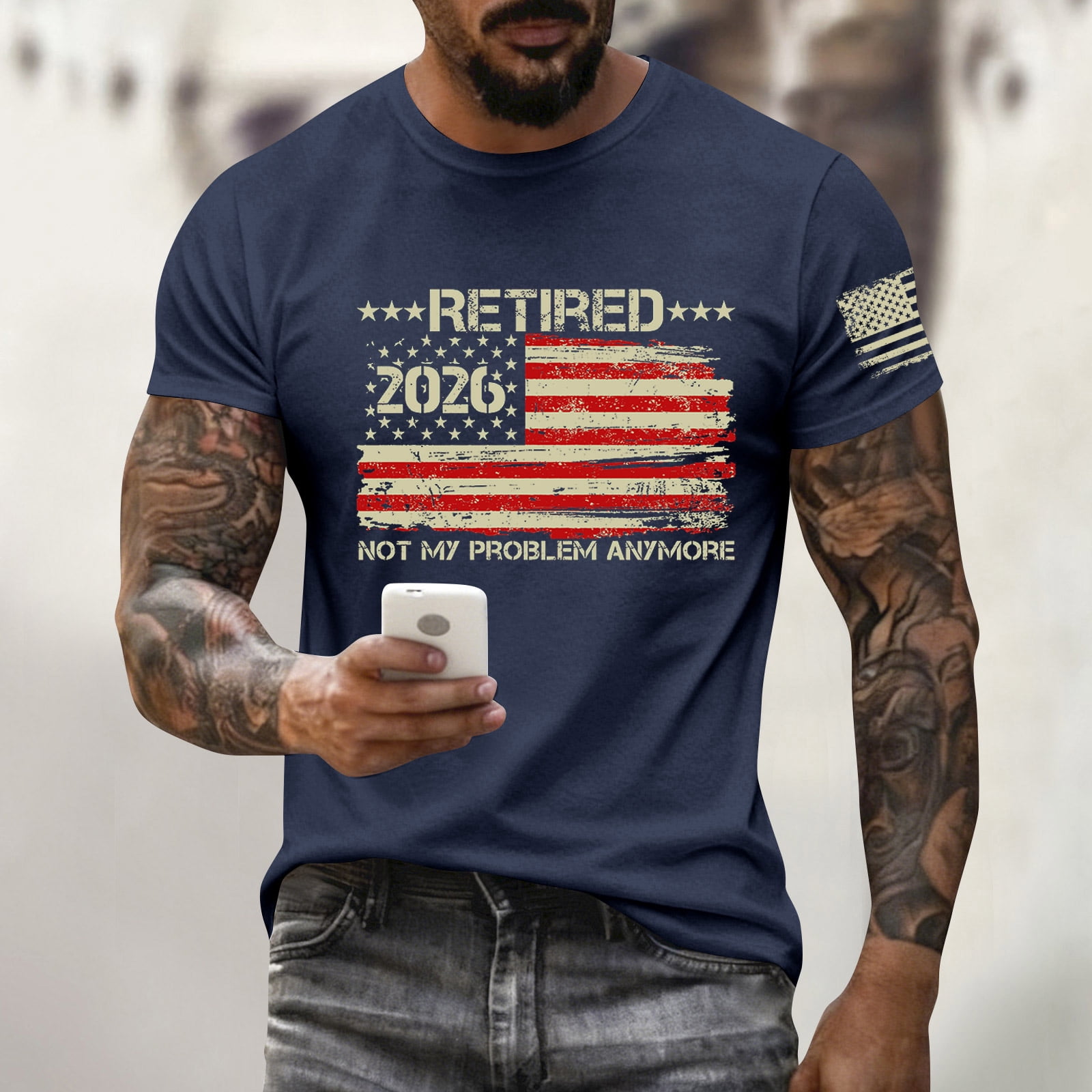 Problem Flag Retired 2025 us american flag problem anymore for retirement T-Shirt ...