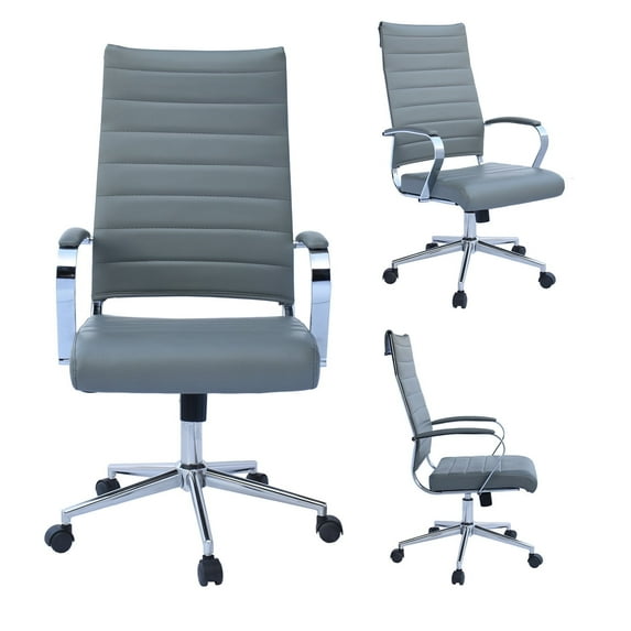 (Retired) 2xhome PU Leather Mid Back Executive Chair with Tilt Swivel, Multiple Colors, Set of 1, 1 piece