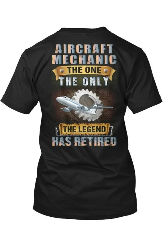 Retired Aircraft Mechanic T-Shirt Made in the USA Size S to 5XL