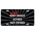 thumbnail image 1 of Retired Army Ranger Aluminum License Plate| Retired Not Expired License Plate 12" X 6" Fits Any Car Truck SUV RV or Trailer | Made in The USA, 1 of 3