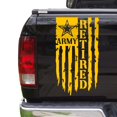 thumbnail image 1 of Retired Army Veteran Distressed American USA US Flag Truck Tailgate Vinyl Decal Compatible with most Pickup Trucks - U.S. Army Sticker USAF USMC US Navy Decal (11" x 20", Yellow), 1 of 8