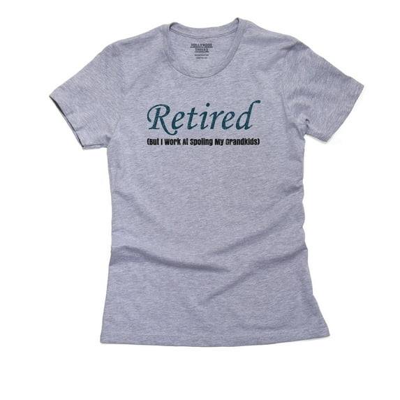 Retired But I Work At Spoiling My Grandkids - Retirement Women's Cotton Grey T-Shirt