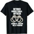 thumbnail image 1 of Retired Correctional Officer Prison gaurd Tension to Pension T-ShirtMen's and women's gift, black and white T-shirt, size: Extra large S-4XL, 1 of 4