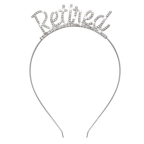 Retired Crown headband for Women Female Happy Retirement Gifts for Boss Coworkers Fashion Retirement Headwear for Daughter Granddaughter Retirement Party Decorations for Mother Grandma Retired Gift