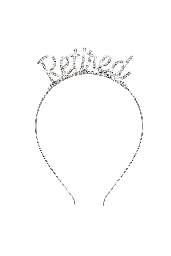 Retired Crown headband for Women Female Happy Retirement Gifts for Boss Coworkers Fashion Retirement Headwear for Daughter Granddaughter Retirement Party Decorations for Mother Grandma Retired Gift