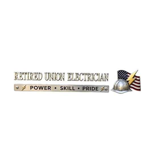 Retired Electrician Power Skill Metal Car Emblem Badge Auto Emblem For Retired Electrician