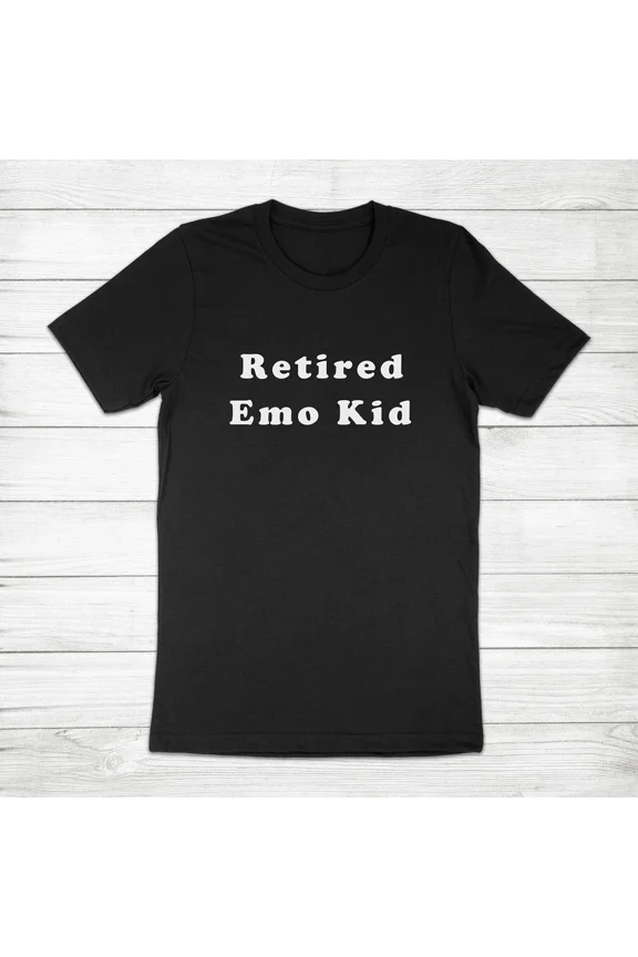 Retired Emo Kid Tumblr Hipster Grunge Goth Funny Aesthetic Unisex T-Shirt, up to Size 5XL