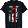 thumbnail image 1 of Retired Fire Chief Firefighter Rank Retirement US flag Gifts T-Shirt mens t shirt，black，women，funny，misfits，men，journey, 1 of 4