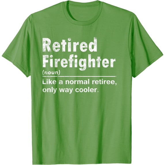 Retired Firefighter Funny Definition of Retirement Fireman Softstyle Unisex T-Shirt,Lime Color,Size M