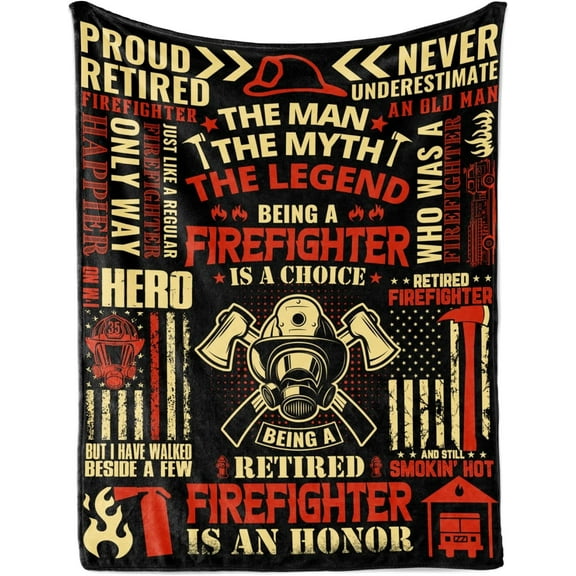 Retired Firefighter Gifts for Men, Retirement Throw Blanket for Fireman 65" x 50" - Being A Retired Firefighter is an Honor