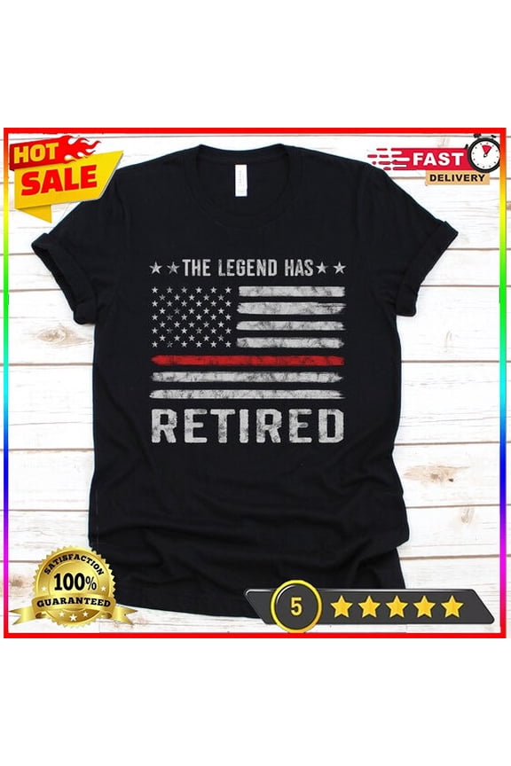 Retired Firefighter Legend Shirt Firefighter Retirement Thin Red Line T-Shir