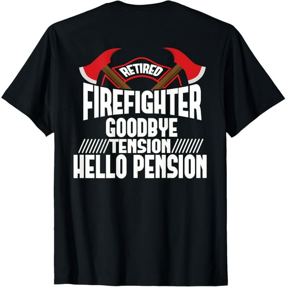 Retired Firefighter Thin Red Line Retirement Party Gift T-Shirt