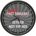 thumbnail image 1 of Retired First Sergeant Design Wall Clock | Precision Quartz Movement | Retired Not Expired Funny Home Décor | Home, Office or Bedroom Decoration Retirement Personalized Gift, 1 of 3