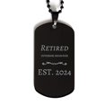 thumbnail image 1 of Retired Interior Designer Est. 2024 Black Dog Tag Gift for Graduation, Holidays, Veterans Day - Unique Engraved Keepsake for Interior Designer, 1 of 1