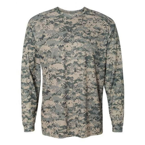 Badger Sport 4184 Adult Digital Long Sleeve Tee - Sand Digital