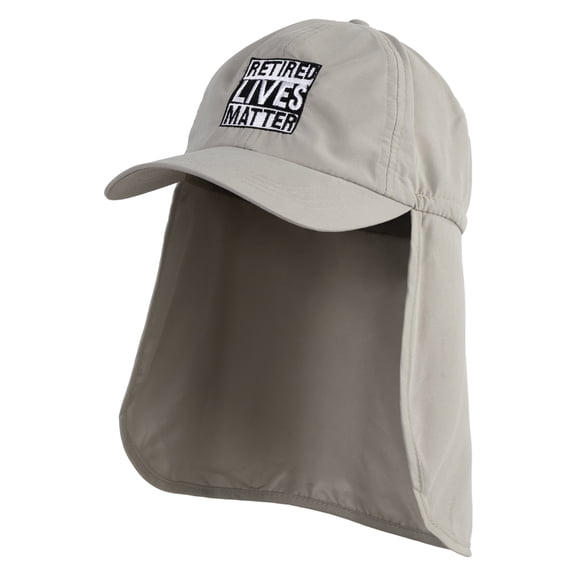 Retired Lives Matter Embroidered Flap Hats - Khaki OSFM