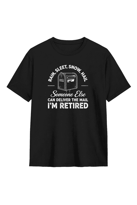 Retired Mail Carrier No More Weather Retro Graphic Tee for Men and Women, Fun Work Cotton Short Sleeves T-Shirt