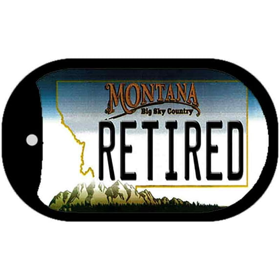 Retired Montana Novelty Metal Dog Tag Necklace DT-11105 2" x 1" Dog Tag (DT)