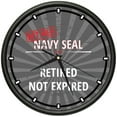 thumbnail image 1 of Retired Navy Seal Design Wall Clock | Precision Quartz Movement | Retired Not Expired Funny Home Décor | Home, Office or Bedroom Decoration Retirement Personalized Gift, 1 of 3