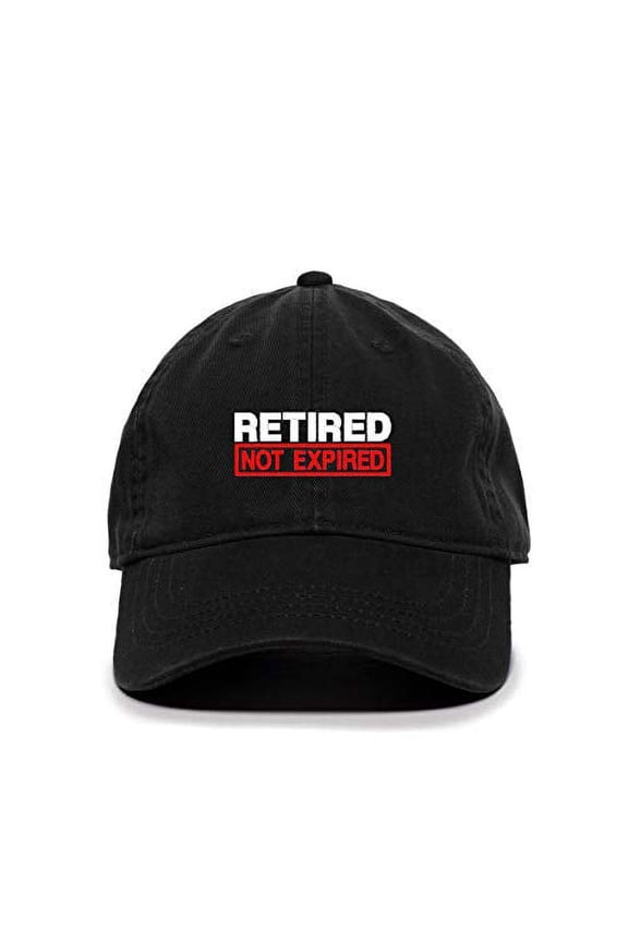 Retired Not Expired Baseball Cap Embroidered Cotton Adjustable Dad Hat Black