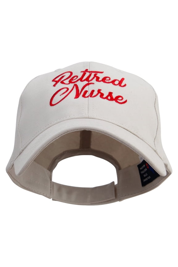 Retired Nurse Embroidered Low Profile Organic Cotton Cap - Stone OSFM