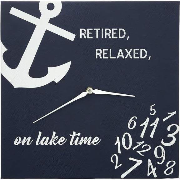 Pavilion Gift Company - Retired On Lake Time - 12.25" Wall Clock