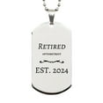 Retired Optometrist Est. 2024 Engraved Silver Dog Tag for Graduation