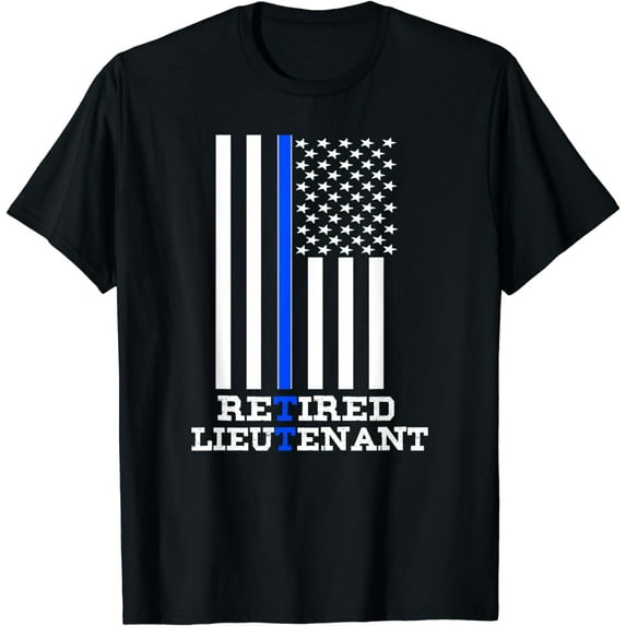 Retired Police Lieutenant Shirt Thin Blue Line Retirement