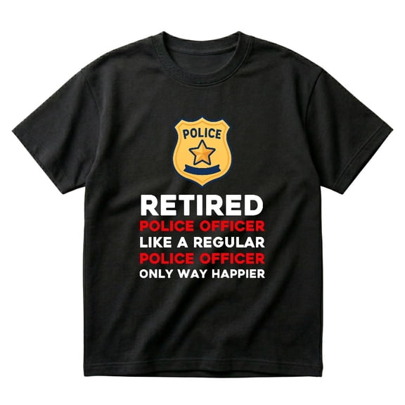 Retired Police Officer Policeman Blue Line Flag Cop Gift T-Shirt