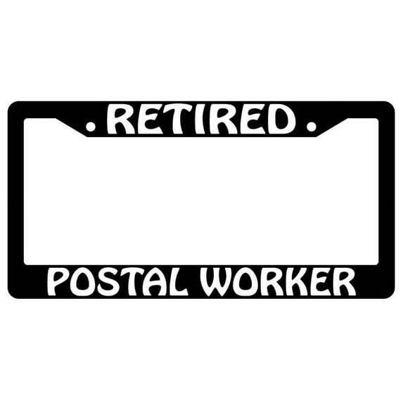 Retired Postal Worker Black Plastic License Plate Frame AMA