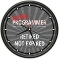 thumbnail image 1 of Retired Programmer Design Wall Clock | Precision Quartz Movement | Retired Not Expired Funny Home Décor | Home, Office or Bedroom Decoration Retirement Personalized Gift, 1 of 3