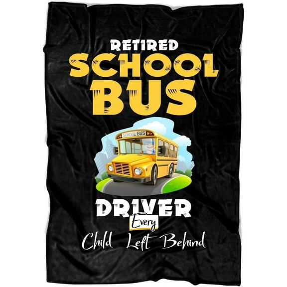 Retired School Bus Driver Soft Fleece Throw Blanket, My Bus Fleece Luxury Blanket (Medium Fleece Blanket (60"x50") - Black)