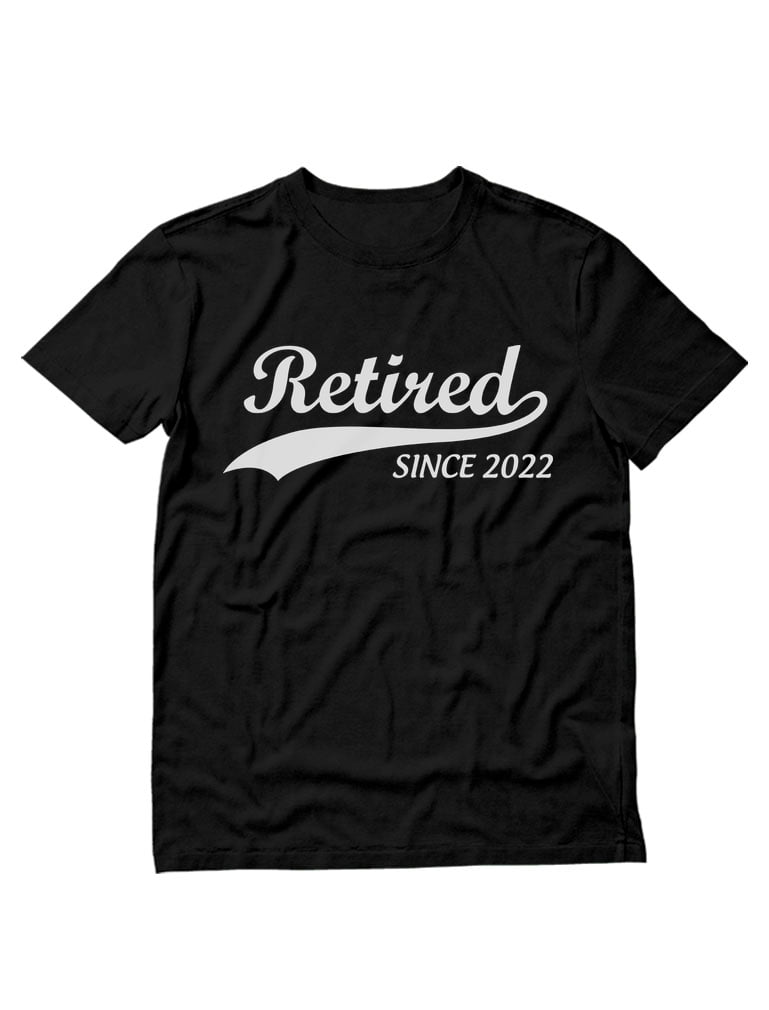 Retirement Gift T-Shirt – Vintage ‘Retired 2022’ Design, Navy Blue, Unisex Comfort Cotton Tee - View #2