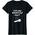 thumbnail image 1 of Retired Social Worker Out Retirement Gift Present Mic Drop T-Shirt, 1 of 4