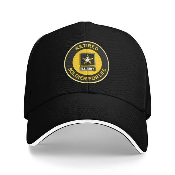 Retired Soldier For Life Logo Unisex Sandwich Cap Classic Baseball Capunisex Adjustable Casquette Dad Hat