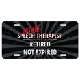 thumbnail image 1 of Retired Speech Therapist Aluminum License Plate| Retired Not Expired License Plate 12" X 6" Fits Any Car Truck SUV RV or Trailer | Made in The USA, 1 of 3