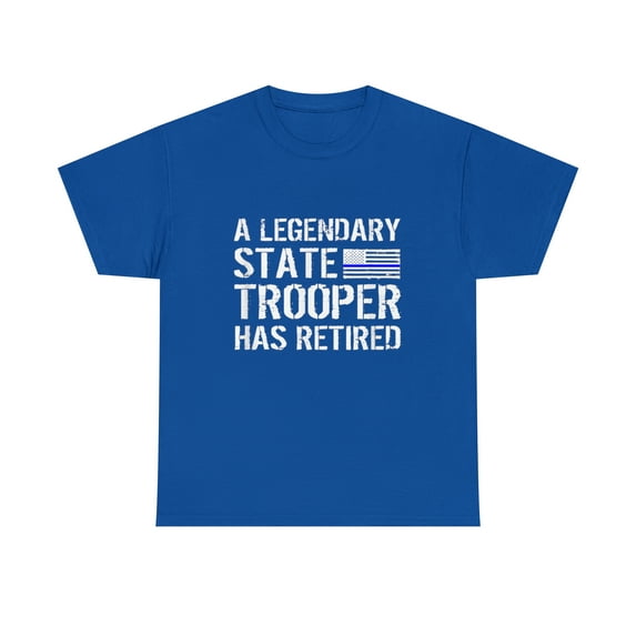 Retired State Trooper Retirement Thin Blue Line Us Flag Tshirt