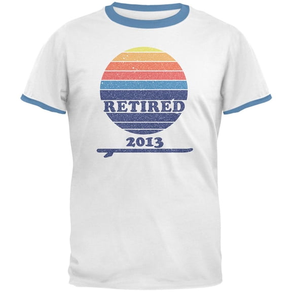 Retired Surf's Up Beach Bum 2013 Mens Ringer T Shirt