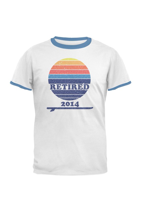 Retired Surf's Up Beach Bum 2014 Mens Ringer T Shirt