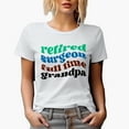thumbnail image 1 of Retired Surgeon, Full Time Grandpa, Groovy Retro Wavy Text Merch Gift, White T-Shirt, XL, 1 of 5