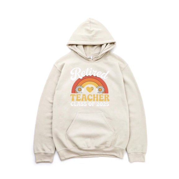 Retired Teacher 2025 Funny Educator School Last Bell Out Celebration Hoodie, for men & women, up to size 5XL