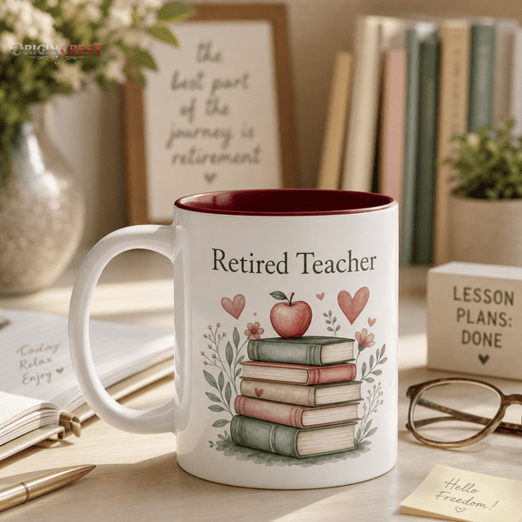 Retired Teacher Personalized Mug, Custom Retirement Gift for Educators