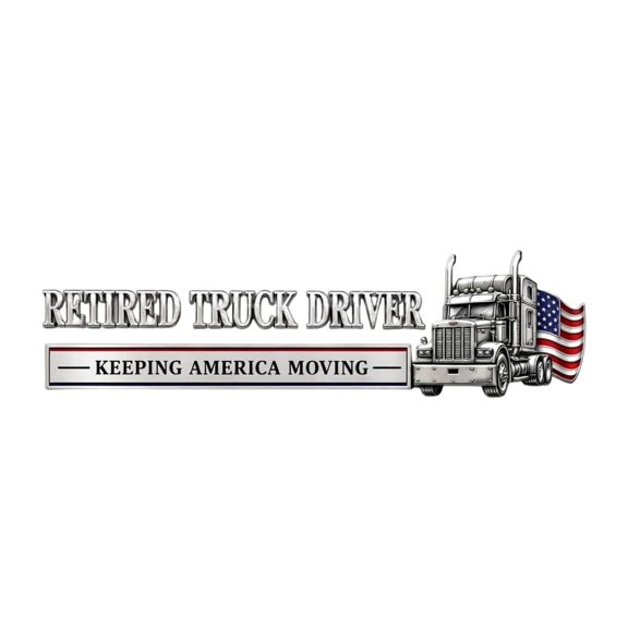 Retired Truck Driver Car Emblem Badge, Universal Truck Driver Edition Emblem Car Decals, 3D Metal Retirement Badge, Auto Sticker Decoration